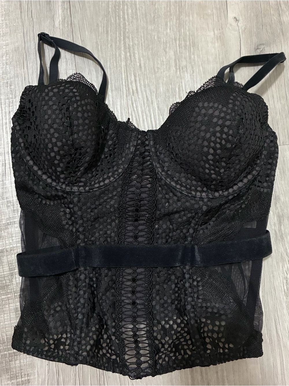 victoria’s secret black bustier corset top